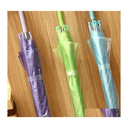 Umbrellas Colorf 투명한 긴 직선 손잡이 우산 마티 틱 블랙 레인보우 커스텀 로고 방수 8 뼈 4 R2 드롭 배달 홈 OTBK2