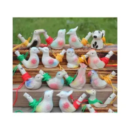 Other Arts And Crafts 600Pcs Water Bird Whistle Ceramic Clay Cartoon Children Gifts Mini Animal Peacock Whistles Retro Craft Whistl Dhbtz