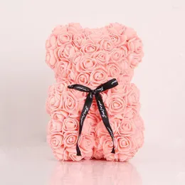 Fleurs décoratives en mousse ours moule Teddy pour cadeaux de Saint Valentin fête d'anniversaire décoration de mariage Bouquet artificiel tête de fleur Rose