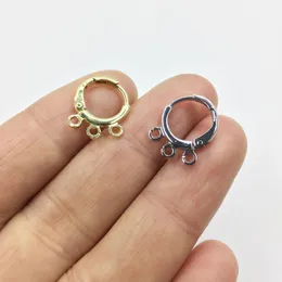 Hoopörhängen ERUIFA 20st 12mm Earing Base Connector 3Linker Holder Ytter inre mässingsklämma för örhänge DIY 2 färger Nickel och blyfri