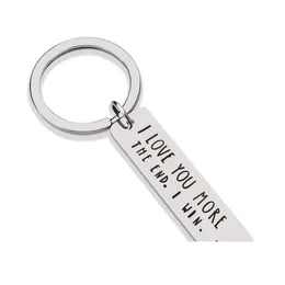 Party Favor Creative Keyrings rostfritt st￥l Jag ￤lskar dig Mest mer slut Win Couples Keychain Metal Key Holders 2 2xg E1 Drop Deli Ota7q