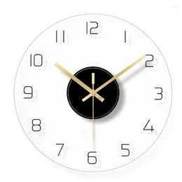 Orologi da parete Modern Digital Living Room Home Vetro temperato trasparente Orologio silenzioso Personalità Art Decor