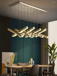 Lampadari Lampadario per sala da pranzo Nordic Living Led Crystal Modern Light Luxury Bar di fascia alta Lampade dimmerabili