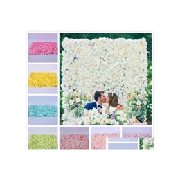 Garden Decorations 60x40cm Silk Flower Wall Artificial Torked Backdrop Wedding Party Decoration El Bakgrundsdekor Väg LED Drop Del Dheh4