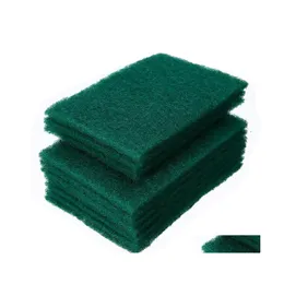 Sponges Scouring Pads Dark Green Durable Heavy Duty Scour Pad General Purpose Scrub Sponge Nonscratch Pot Scrubber Cleaning Drop D Otvcj