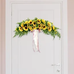 Decorative Flowers 29inch Artificial Swag Floral Garland Arch Wreath Centerpiece For Front Door Wedding Wall Backdrop Garden