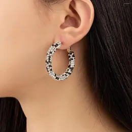 Hoop Earrings Modern Crystal Round Earring For Women Lovely Classic Charming Rhinestone Statement Party Jewelry Gift