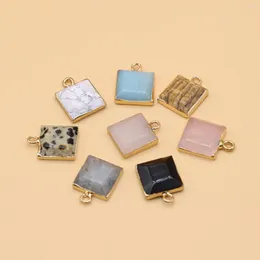 Pendant Necklaces Natural Stone Square Shape Gemstone Exquisite Charms For Jewelry Making Diy Boutique Bracelet Necklace Accessories Gift