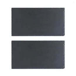 Plates 2pcs Bread Cutting Board El Bar Kitchen Accessory Rectangular Slate Plate Sushi Mat Black Easy Wash Home Decor For