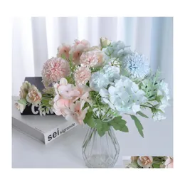 Dekorativa blommor kransar långvarig bra mittpunkt matbord falska blomma växtprydnad skönhet faux mtipurpose för drop dhvuh