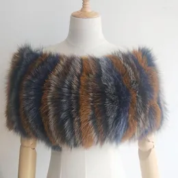 Szaliki prawdziwe futra poncho kobiety na 2023 modę zimową oryginalną luksusowe damskie szal Rosja wiosna ponchos ciepła szyja