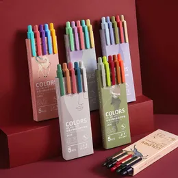 LATS Signature Pen Gel 0,5 mm Fackfyllning Slät bläck Skrivbar 5 färger Vintage Color Morandi Gift Set