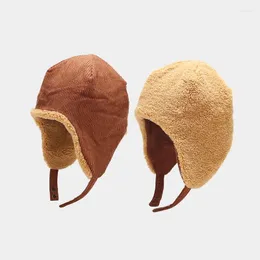 Berets Cycling Earmuffs Warm Flying Hat Trendy Men Beanie Balaclava Caps Winter Women's Earflap Men's Bomber Male Fuzzy