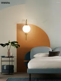 Duvar lambaları yatak odası lambası başucu sihirli fasulye cam koridor merdiven oturma odası bakır cd50 w07