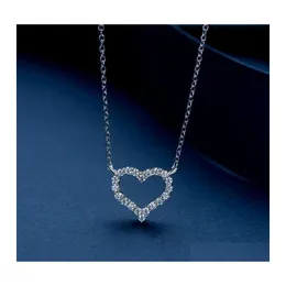 KPXSペンダントネックレストレンディ925 Sterling Sier 03ct D Color VVS1 Moissanite Heart Necklace for Women Jewelry Diamond Test Pass GiftPend DHS