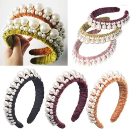 Hair Jewelry Double Pearl Band Headbands For Women Velvet Headband Hoops Fashion Accessories