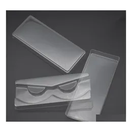 Compactos recarregáveis ​​3pcs/defina cílios plásticos transparentes caixa de embalagem caixa de peles falsa de armazenamento de armazenamento er er single com 2 pcs lid cle dhpca