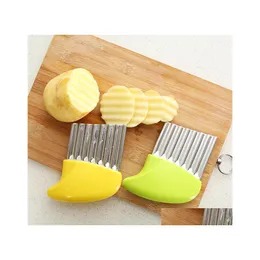 Fruit Vegetable Tools Potato Onion Wave Slicers Wrinkled French Fries Salad Corrugated Cutting Chopped Slices Knife Kitchen Produc Dhnqw