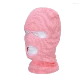 Berets Balaclava Pink Ski Maks Hat Winter Cover Neon Mask Green Halloween Cap For Party Motorcycle Bicycle Cycling Warm