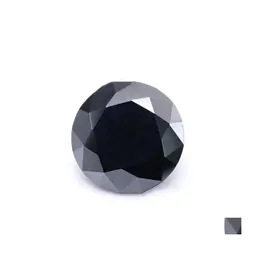 Other 0.53Ct Black Color Vvs1 Round Moissantie Loose Stone Certified Gra Gemstone Moissanite Diamond Test Pass For Diy Jewelry Drop D Dhwgk