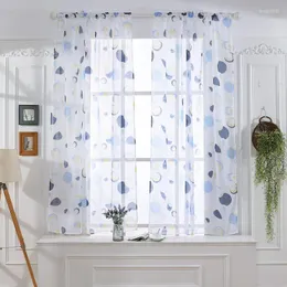 Kurtyna Tiul Curtains 3D drukowana kuchnia Dekoracja okna leczenie amerykański dzielnik salonu Sheer Voile nowoczesna valeria