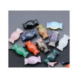 Pedras de 48 mm de quartzo natural esculpido colorf Candy Shape Holiday Crystal Crystal Home Decoration Pieces Chakra Beads Ornamentos Crafts dr dhvak