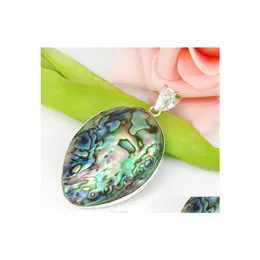 Pendant Necklaces Top Quality Luckyshine 5Pcs Trendy Natural Abalone Shell Gemstone 925 Sier American Weddings Jewelry Fashion Drop Dhim1