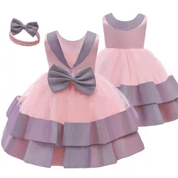 Girl Dresses Girl's Baby Dress For Tutu Backless Cute Bow 1 Year Birthday Infant Party Wear Baptism Toddler Pink Princess Gown