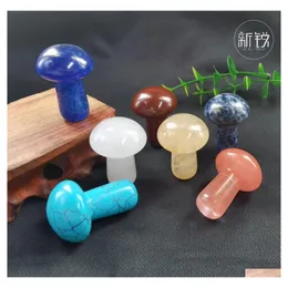 Stone Random Mas Natural Mushroom Plant Statue Carving Aquarium Home Decoration Crystal Polishing Gem 35X13.5Mm Drop Delivery Jewelry Dhaj2