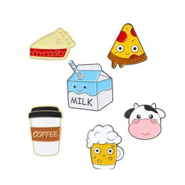 Pins Brooches Fashion Cartoon Cute Milk Cup Coffee Enamel Badge Pins Girl Simple Brooch Campus Accessories Drop Delivery Jewelry Ott7L