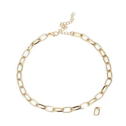 Chokers, die Punk-Stil-Link-Kette-Halskette-Schmucksache-Gold überzogene einfache kurze Kreis-Kragen-Choker für Frauen-Drop-Lieferung-Halskette verkaufen OT7MB