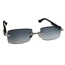 Heiße Vintage-Herren-Designer-Sonnenbrille für Männer, Retro-Brille, Damen-Sonnenbrille für Frauen, randlose Chr-Brille, Design, rahmenlose Sonnenbrille, quadratisches Korrektionsglas