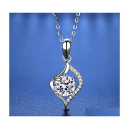 Colares pendentes da moda 925 Sterling Sier 1CT D Color VVS1 Moissanite Neklace para mulheres banhadas Gold GRA Diamo