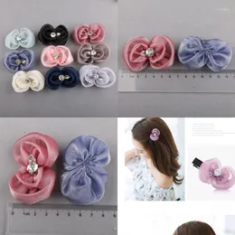 Decorative Flowers DIY Handmade Cloud Yarn Artificial Fabric Flower For Girls Headband Chic Hair Clip Accessories
