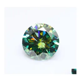 Andra riktiga 20ct 18mm mörkgrön färg VVS1 runda Moissanite Loose Stone Pass Diamond Gra ädelsten för DIY JewelryOTHER annan annan DR DH1TD