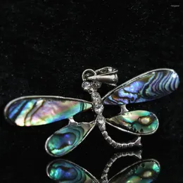 Naszyjniki wiszące naturalne skorupę abalone 21x55 mm Dragonfly ok.