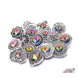 Konst och hantverk vintage Colorf Rainbow Crystal 18mm Snap -knapp CLASPS FￖR SNAPS Knappar Armband Halsband Kvinnor smycken Drop Delive DHSVX