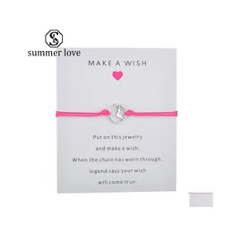 Catena a maglie intrecciata a mano Fai una carta dei desideri Bracciale in corda di cera per donna Uomo Sier Volcano Charm Gioielli di moda Regalo di San Valentino Dhqaw