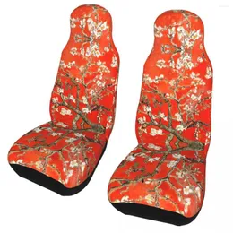 Capas de assento de carro florescem van gogh capa universal de viagem off-road floral floral traseira traseira de pano de almofada de poliéster de poliéster