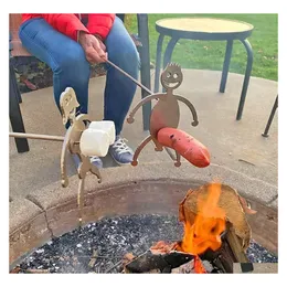 BBQ Tools Tillbehör Picknickshorts och marshmallow rostfritt stål grillade kontrollerade spettar roliga man kvinna adt form lägereld ke dhtzf