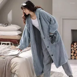 Kadınların Pijama Sonbahar Kış Bayanlar Mercan Polar Pijamaları Tatlı Sevimli Kadınlar Artı Gece Beden Gezgin Sıcak Boynuz Moda Yumuşak Homewear