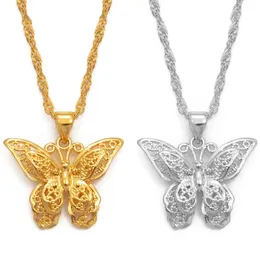 Pendant Necklaces Anniyo Charms Butterfly Chain Women Girl Silver Color/Gold Color Butterflies Jewelry Trendy PNG Gifts #006209P