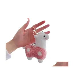 Keychains Lanyards 11Cm Lovely Alpaca Plush Toy Soft Stuffed Cute Sheep Llama Animal Dolls Keychain Gift Drop Delivery Fashion Acce Oty7X