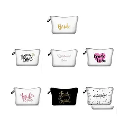 Other Event Party Supplies Printed Bride Cosmetic Bag Bridesmaid Gift Wedding Decoration Bachelorette Bridal Shower Team Favor Dro Dhzcd