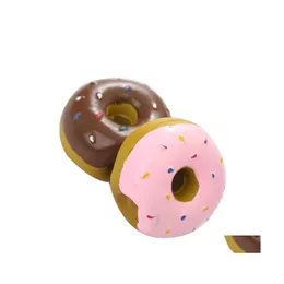 Brinquedos de cachorro Chews Latex Pet Chew Throw Puppy Cat Squeaker SOM SOM DE SOM DE DONUT PLAY PARA COMAS DOIS DRIA