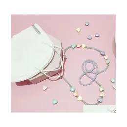 Brillenketten Farbe Liebe Herz Sonnenbrille Kette Niedliche Farbperle für Brillen Halskette Lanyard Modeschmuck C3 Drop Lieferung A Dhedg