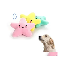 Dog Toys Chews Cute Toy Plush Pets Stars Soft Fleece Shrilling Decompression Tool Pet Squeeze Sound Cats Drop Delivery Home Garden Dhyll