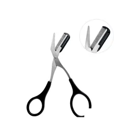 Makeup Scissors Eyebrow Trimming Stainless Steel Beauty With Comb Tool Cutting 50 Pcs Drop Delivery Health Tools Accessories Dhjnw