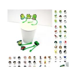 Питье соломинки 9pcs/Set Cartoon Sile Tumbler ST Toppers Designer er плесени заклинание.