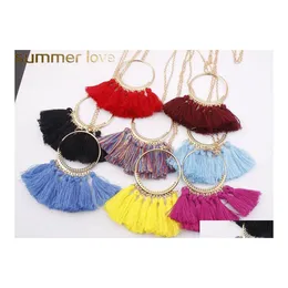 Chokers Long Tassel Necklace For Women Vintage Brand Wholesale Boho Bohemian Ethnic Fashion Jewelry Drop Delivery Necklaces Pendants Otfay